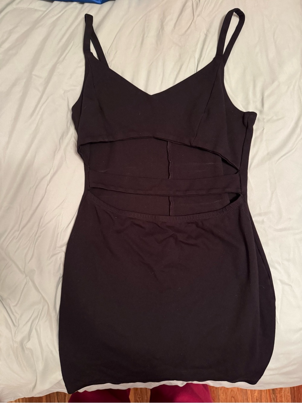Windsor Black Cutout Mini Dress with Spaghetti Straps